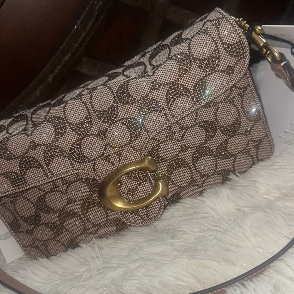 Coach Tabby Shoulder Bag 26 In Crystal Signature Jacquard - Picture 9 of 12